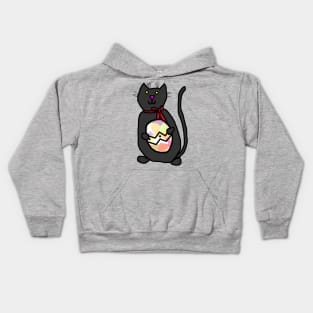 Cat Holding Easter Egg Kids Hoodie